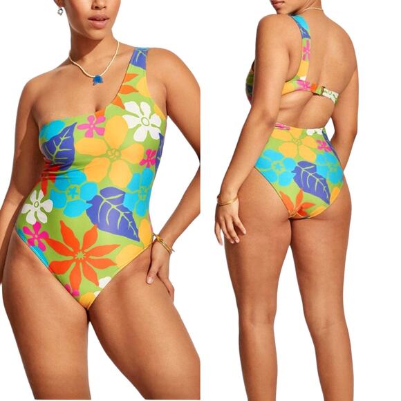 Revolve Faithfull the Brand Aurea One Piece Swimsuit Multi Floral 4/Small NWT - Picture 1 of 11